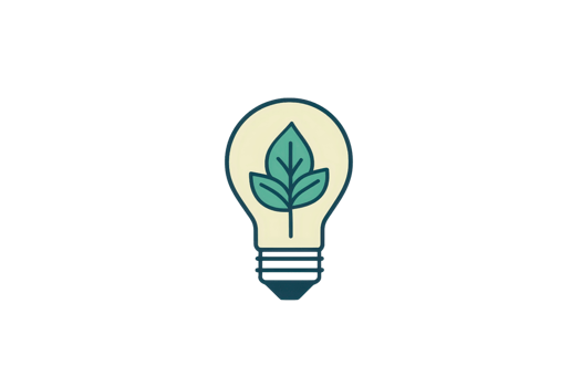 A light bulb featuring a green leaf symbolizing eco-friendliness and sustainable energy practices. png