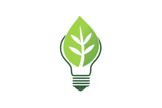A green light bulb featuring a leafy design, symbolizing eco-friendliness and sustainable energy. png