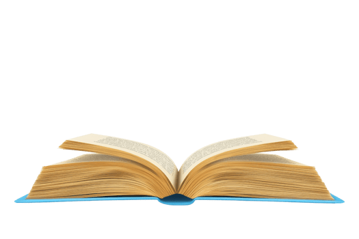An open book displaying pages with a textured edge, inviting readers to explore its contents. png