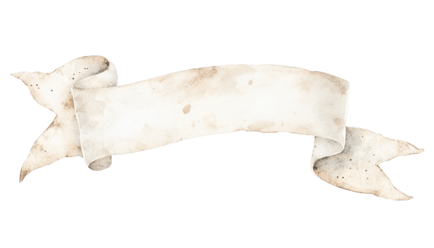 Vintage white watercolor ribbon banner, frayed edges, isolated transparent background, ideal for graphic design and text overlay png