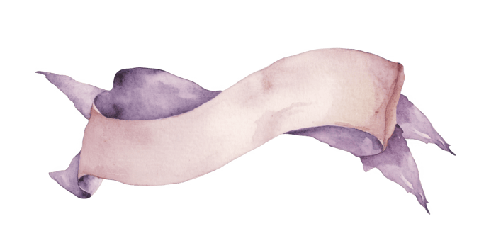 Lilac watercolor Vintage ribbon banner isolated on transparent background, ideal for adding a touch of elegance to designs, invitations, and creative projects png