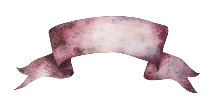 purple watercolor Vintage ribbon banner isolated on transparent background, ideal for adding a touch of elegance to designs, invitations, and creative projects png