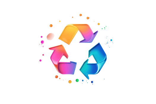 A colorful recycling symbol composed of arrows, representing sustainability and environmental awareness. png
