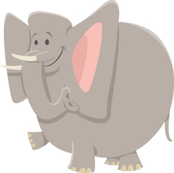 funny cartoon elephant wild animal character vector