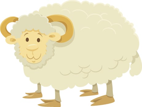 funny ram farm animal character vector