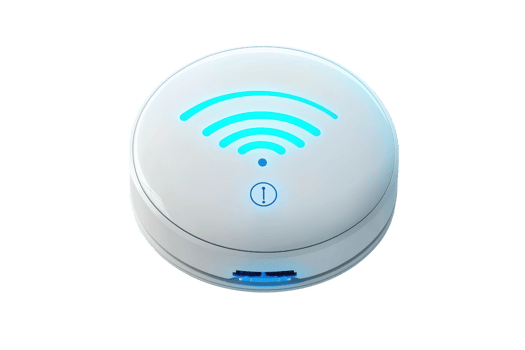 A compact Wi-Fi access point featuring an illuminated signal indicator. png