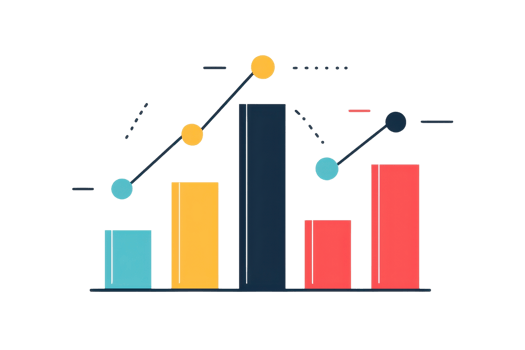 A visual representation of a bar chart showcasing various data points through colored bars and a line graph overlay. png