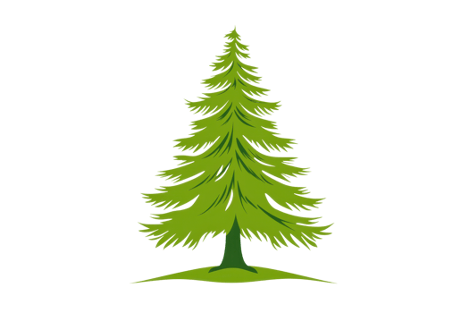 A green tree with layered branches and a sturdy trunk, symbolizing nature and resilience. png