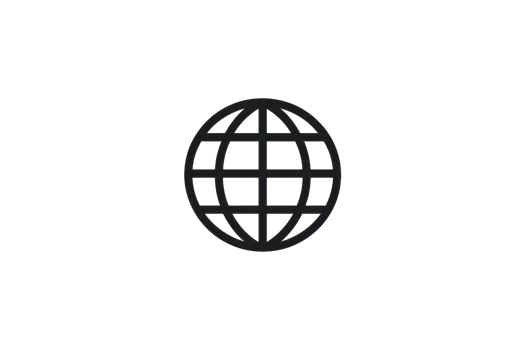 A minimalistic representation of a globe symbolizing global connectivity and international perspective. png