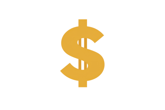 A bold dollar sign symbolizing finance and wealth. png