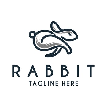 simple rabbit logo design. perfect for product brands vector