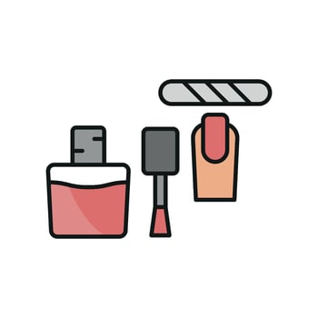 Nail Polish Bottle Set Icon offers a creative and colorful design, perfect for showcasing manicure services, nail polish collections, and DIY beauty projects vector