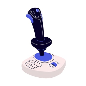 Gamepad, Game Controller or Joystick for aviation games isolated on white background. Fashion patch, badge, emblem. For web and mobile graphic design. Flat Design vector