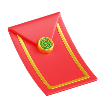 Chinese Red Angpao 3D Illustration png
