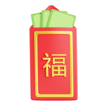 Angpao Filled With Money 3D Illustration png
