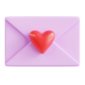 3D Love Letter Envelope Illustration png