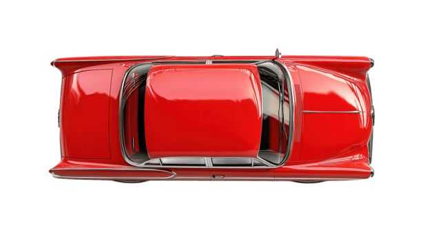 Classic Red Automobile Overhead View png