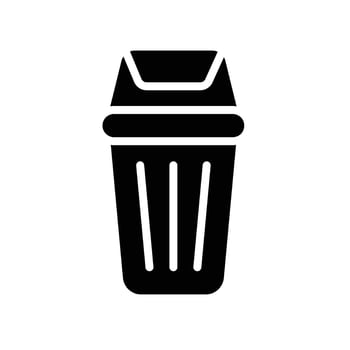 trash can Glyph Icon White Background vector