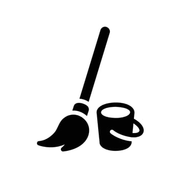 mop Glyph Icon White Background vector