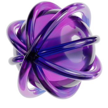 Abstract purple and blue sphere with a black background png