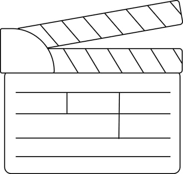 Cinema film clapper board line art . vector