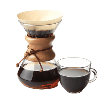 A glass of coffee is poured into a cup png