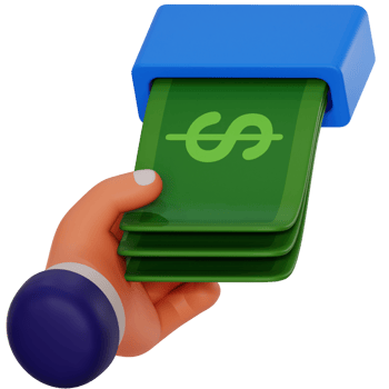 withdrawal 3d icon. 3d render payment icon png