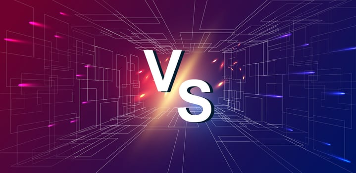 illustration versus template blue and red background vector