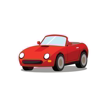 Burning the Streets The Racing Red Convertible Car Illustration Design on White Background vector