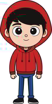 boy in red hoodie vector