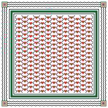 abstract heart geometric hijab scarf vector