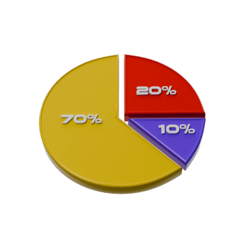Pie Chart Icon 3D Render Illustration png