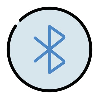 A blue bluetooth symbol on a white background vector