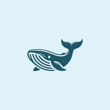 Iconic whale logo vector