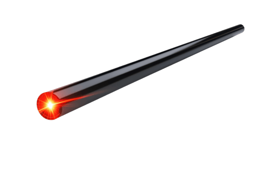 A long, sleek rod emits a vibrant red light from one end, showcasing a modern and high-tech design. png