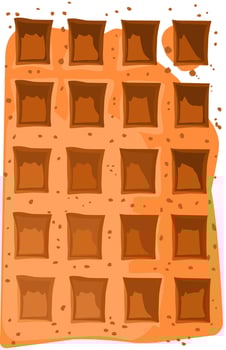 Closed up brown waffle food texture Chocolate bar vector