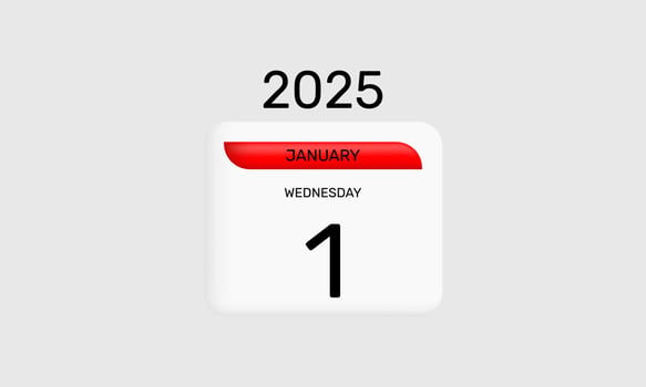 1 january Calendar icon concept design on background vector