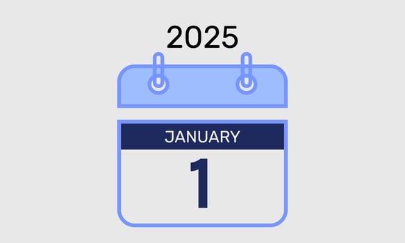 1 january Calendar icon design vector