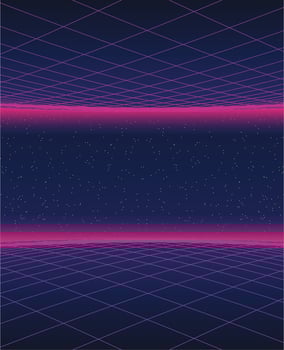vaporwave retro grid backgrond vector