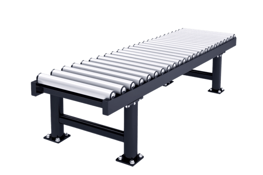 A conveyor roller bed designed for efficient movement of materials within industrial or warehouse settings. png