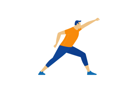 A dynamic figure in a powerful pose, emphasizing strength and determination. png