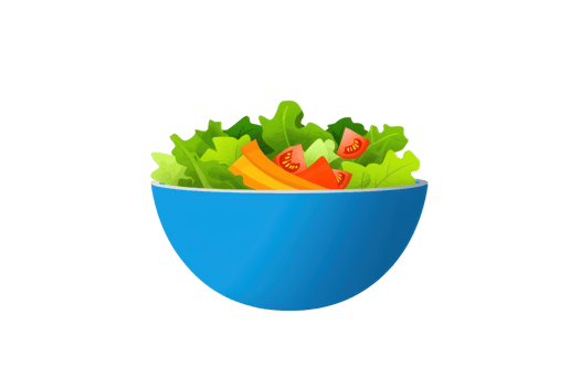 A vibrant blue bowl filled with fresh green lettuce, colorful tomatoes, and crispy carrots. png