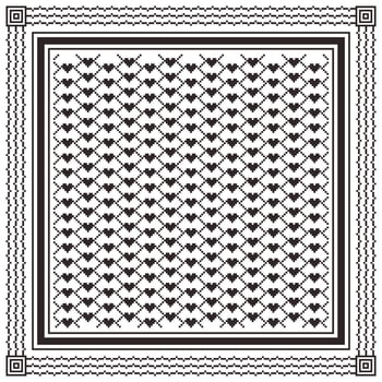 heart shape scarf keffiyeh style vector