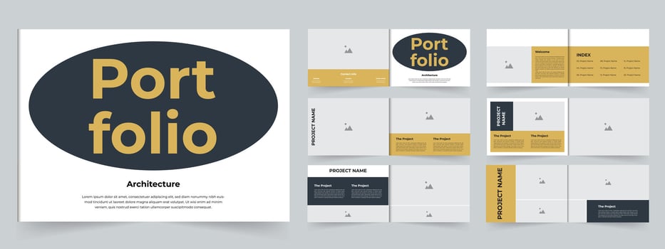 Portfolio layout design architecture portfolio landscape portfolio interior portfolio vector