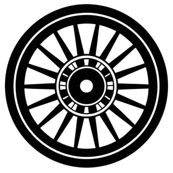 Limousine Wheel Silhouette on White Background vector