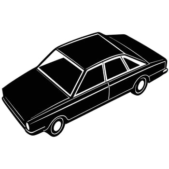 Vintage Car Roof Silhouette on White Background vector