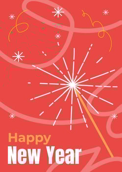 New Year Christmas greeting cards with sparklers. Winter holiday design for greeting card, invitation discount voucher, advertising vector
