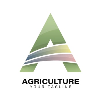A Agriculture gradient logo vector