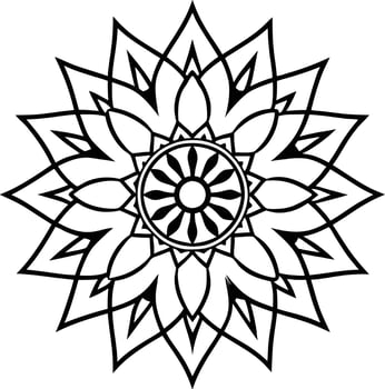 The Mandala silhouette line art vector