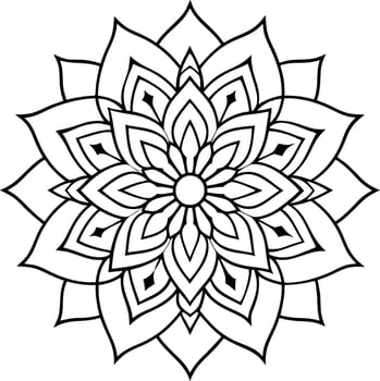 Mandala line art design vector